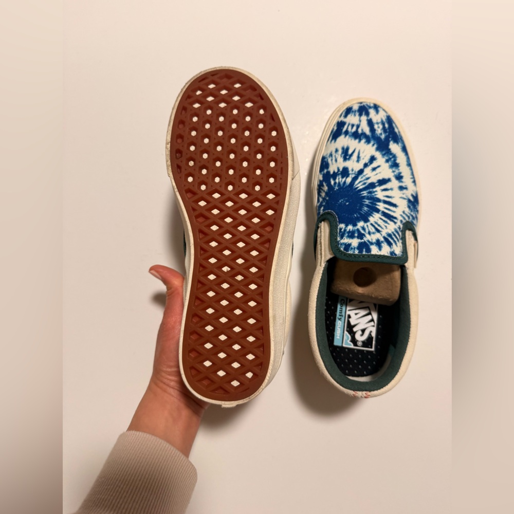 LIKE NEW-Vans Blue and White Tie-Dye Sneakers - Picture 7 of 10